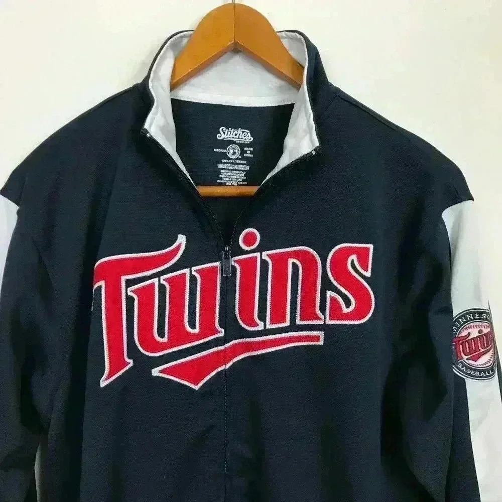 Stitches Twins Navy and Red Baseball Jacket